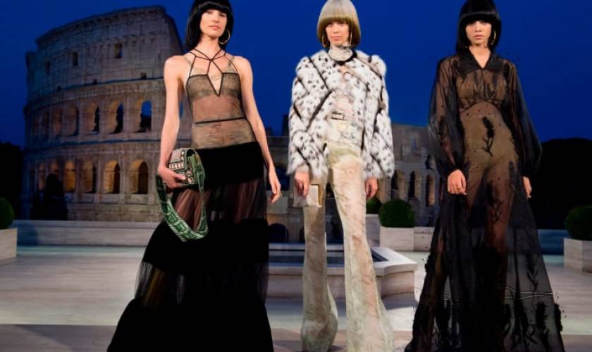Fendi stages couture fashion show amid ruins of ancient Rome