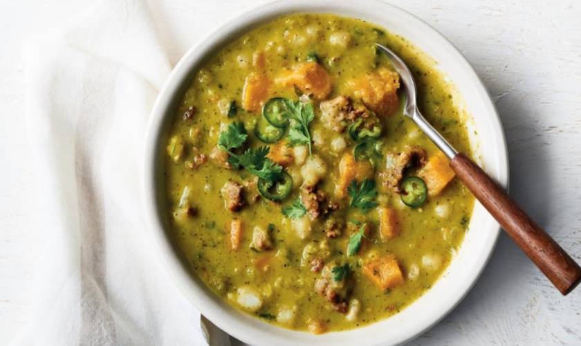 Chili Verde with Sausage and Pumpkin